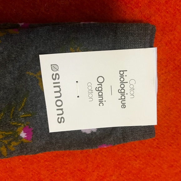 Gray and pink organic cotton blend knee high socks NWT - Picture 3 of 5